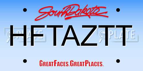 HFTAZTT South Dakota License Plate