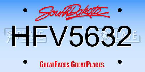 HFV5632 South Dakota License Plate