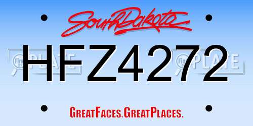 HFZ4272 South Dakota License Plate