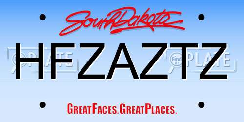 HFZAZTZ South Dakota License Plate