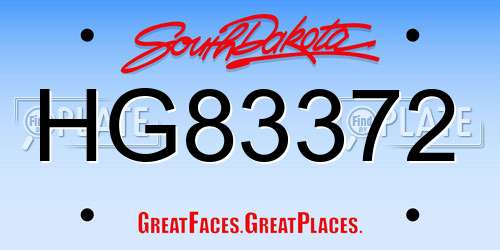 HG83372 South Dakota License Plate
