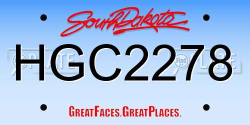 HGC2278 South Dakota License Plate