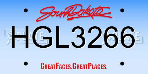 HGL3266 South Dakota License Plate