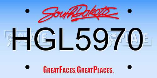 HGL5970 South Dakota License Plate