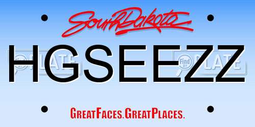 HGSEEZZ South Dakota License Plate