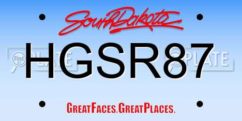 HGSR87 South Dakota License Plate