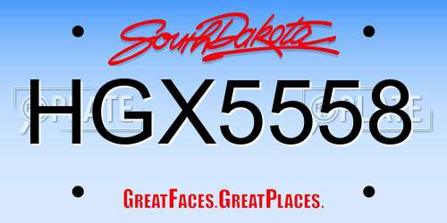 HGX5558 South Dakota License Plate
