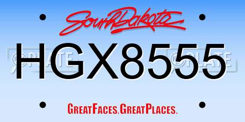 HGX8555 South Dakota License Plate