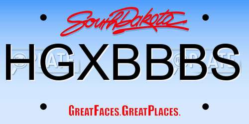 HGXBBBS South Dakota License Plate