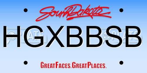 HGXBBSB South Dakota License Plate