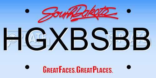HGXBSBB South Dakota License Plate