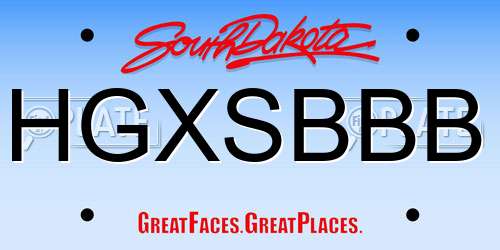 HGXSBBB South Dakota License Plate