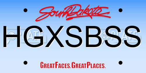 HGXSBSS South Dakota License Plate