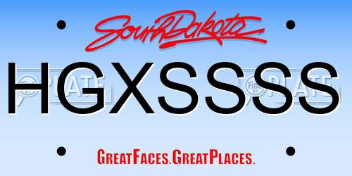 HGXSSSS South Dakota License Plate