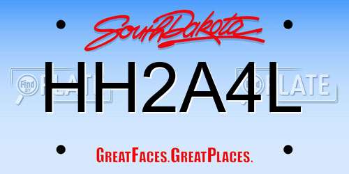 HH2A4L South Dakota License Plate