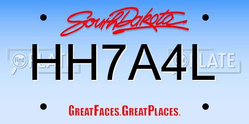 HH7A4L South Dakota License Plate