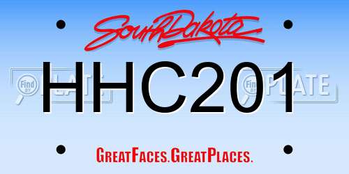 HHC201 South Dakota License Plate