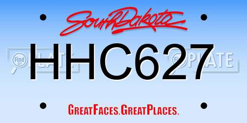HHC627 South Dakota License Plate