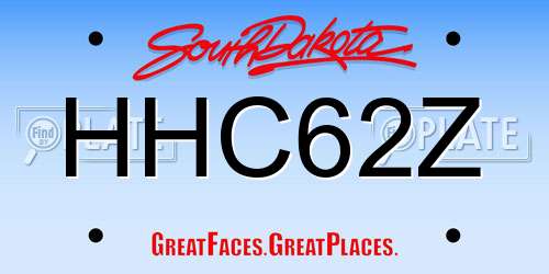 HHC62Z South Dakota License Plate