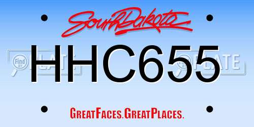 HHC655 South Dakota License Plate