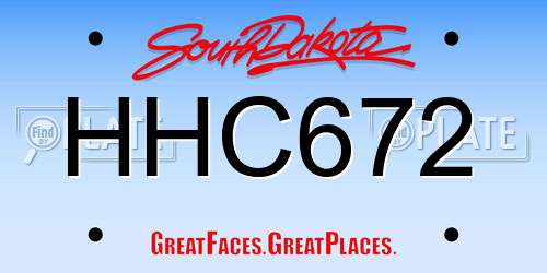 HHC672 South Dakota License Plate