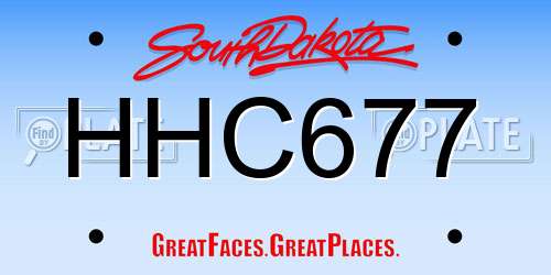 HHC677 South Dakota License Plate