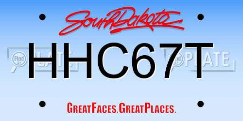 HHC67T South Dakota License Plate