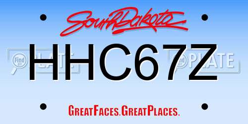 HHC67Z South Dakota License Plate