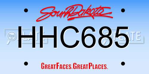 HHC685 South Dakota License Plate