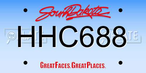 HHC688 South Dakota License Plate
