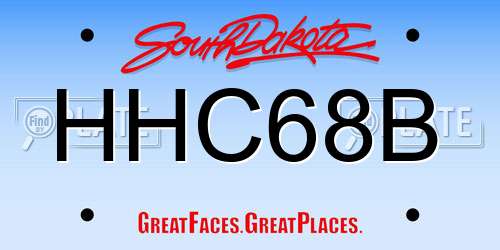 HHC68B South Dakota License Plate