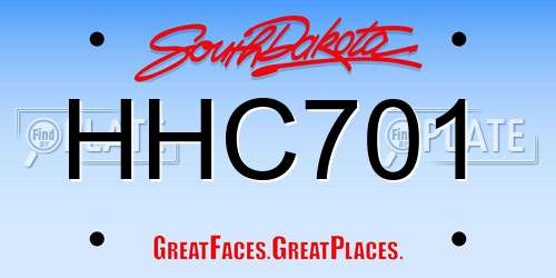 HHC701 South Dakota License Plate