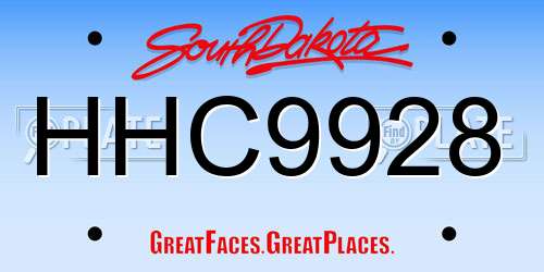 HHC9928 South Dakota License Plate