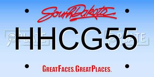 HHCG55 South Dakota License Plate