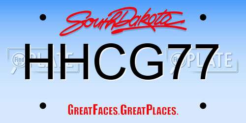 HHCG77 South Dakota License Plate