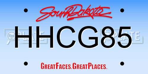 HHCG85 South Dakota License Plate