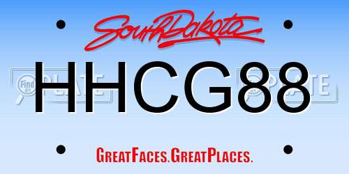 HHCG88 South Dakota License Plate