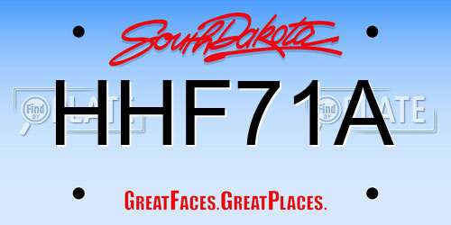 HHF71A South Dakota License Plate