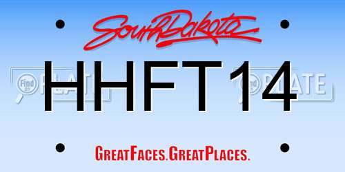 HHFT14 South Dakota License Plate