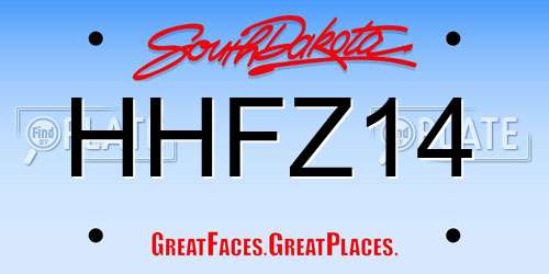 HHFZ14 South Dakota License Plate