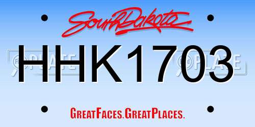 HHK1703 South Dakota License Plate