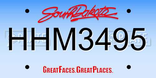 HHM3495 South Dakota License Plate