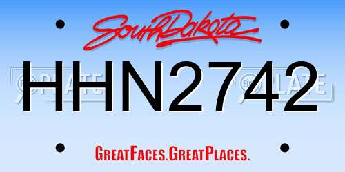 HHN2742 South Dakota License Plate