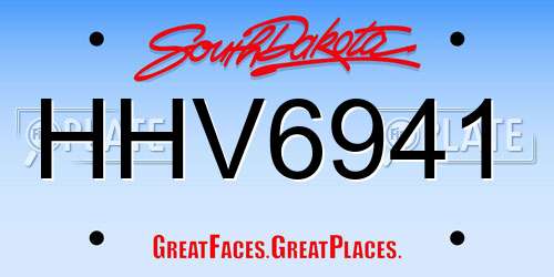 HHV6941 South Dakota License Plate