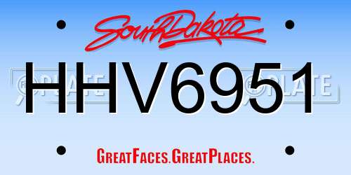 HHV6951 South Dakota License Plate