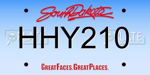 HHY210 South Dakota License Plate