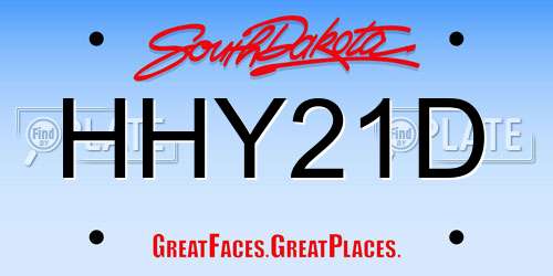 HHY21D South Dakota License Plate
