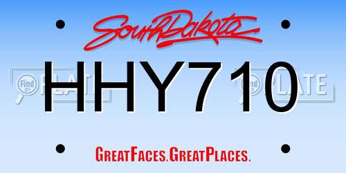 HHY710 South Dakota License Plate