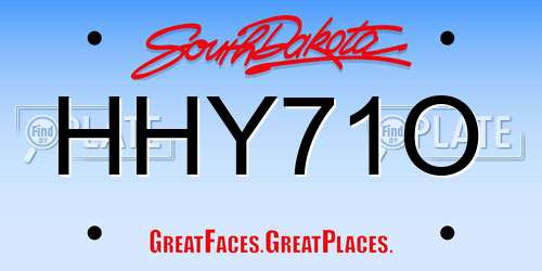 HHY71O South Dakota License Plate