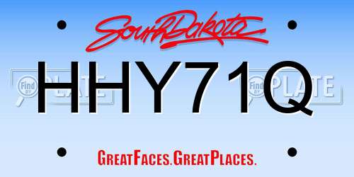 HHY71Q South Dakota License Plate